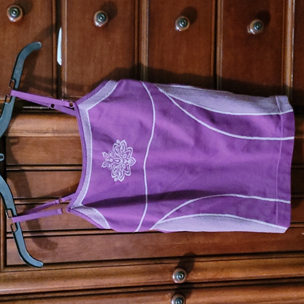 Athleta Purple Stretchy Tank w Design